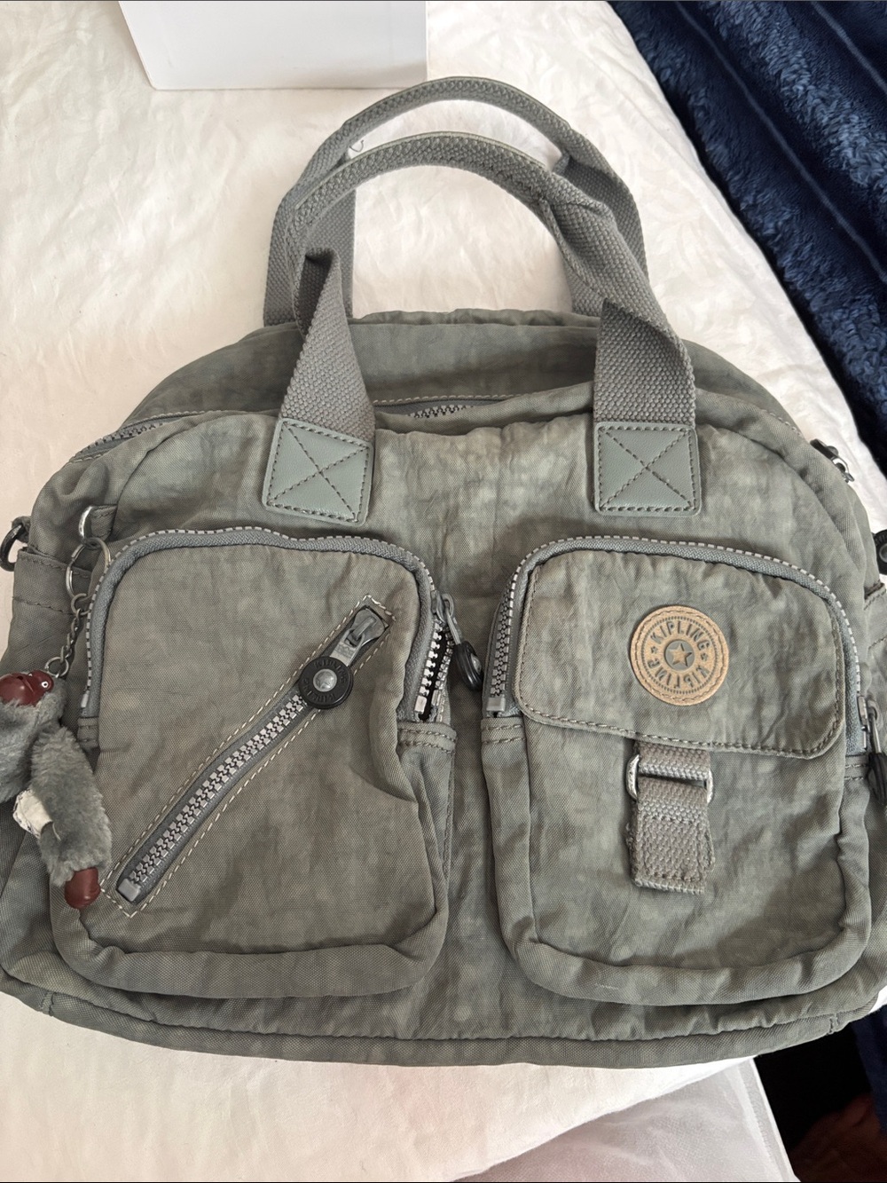 Kipling Olive Green Crossbody Satchel Bag
